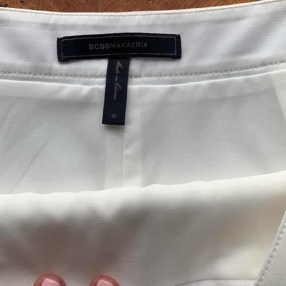 BCBG Max Azria off white Beckett asymmetric mini skirt size M - Picture 4 of 10